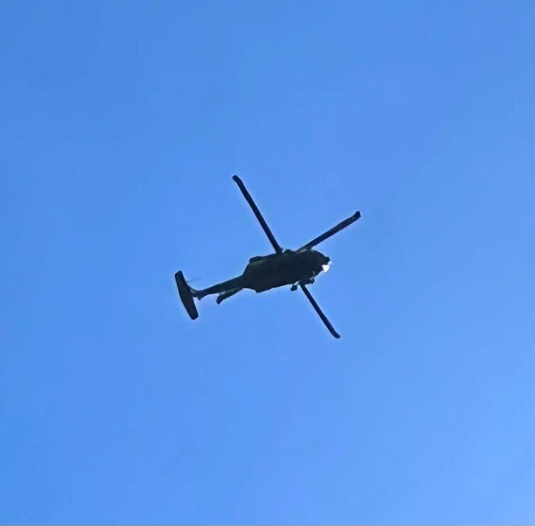 Helicopter in Protest Story