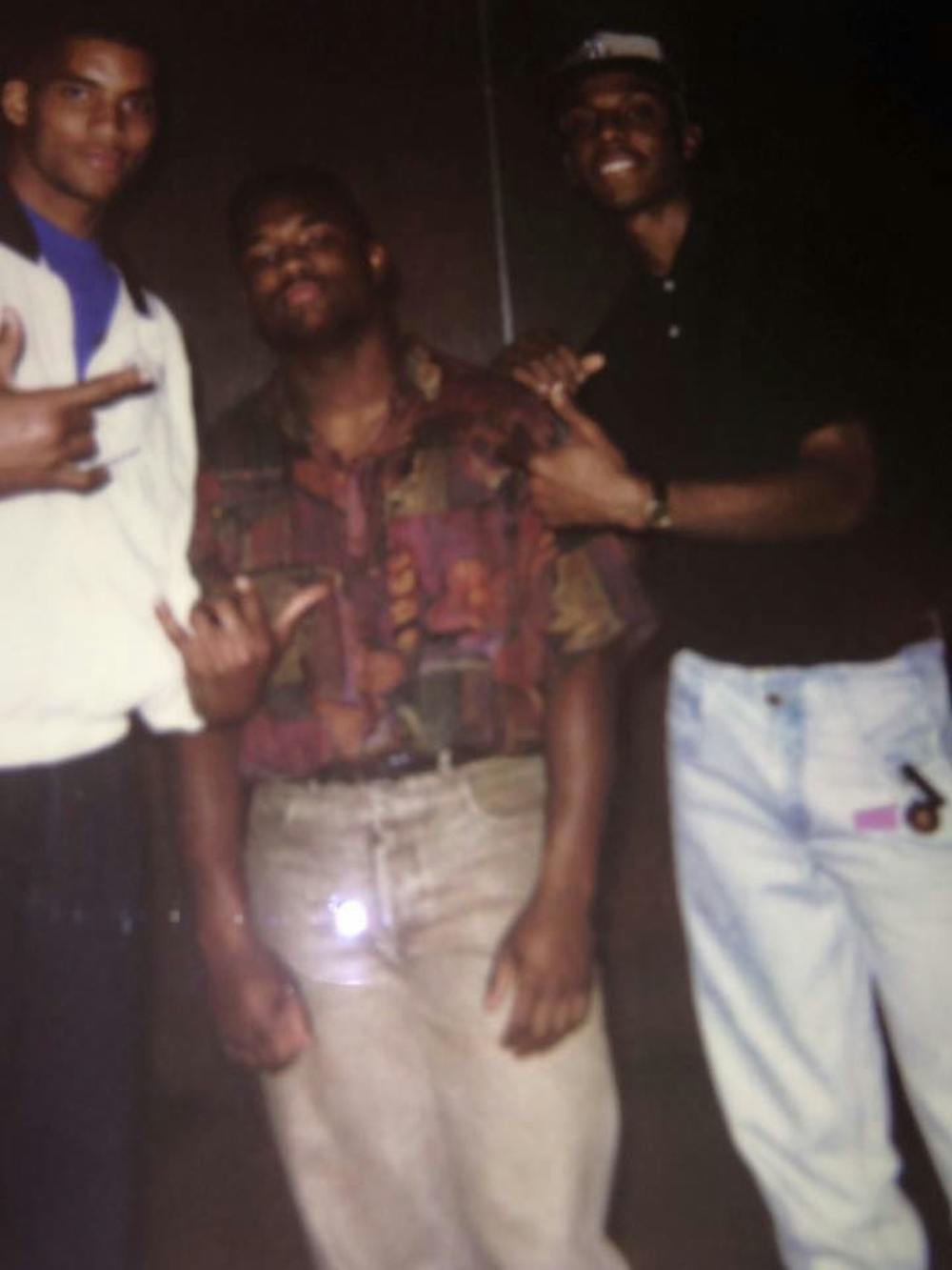 <p>Former Tiger football player Marcus "Doc" Holliday (middle) poses with his friends Anfernee "Penny" Hardaway (right) and former Tiger basketball player David Vaughn. The three have been friends since their freshman year at Memphis.</p>