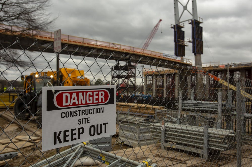 <p class="p1"><span class="s1"><strong>Construction takes place on the Southern Avenue parking garage and pedestrian bridge. Construction is slated to be finished by the spring semester of 2020.</strong></span></p>