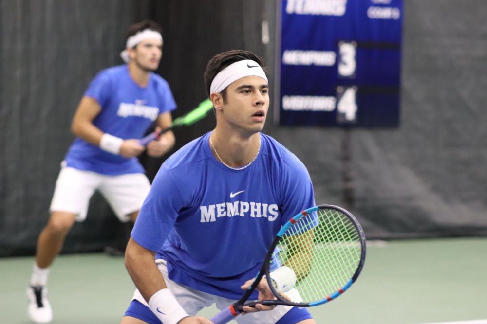 <p class="p1"><strong>Jan Pallares (front) and Patrick Sydow (back)&nbsp;on Jan. 20, 2019 against Jackson State University. The Memphis Tigers do not have a home match until March 1, 2020.&nbsp;</strong></p>
<p class="p1"></p>