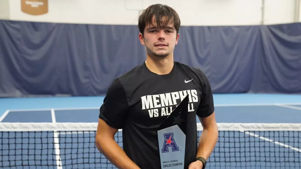 Memphis' Maxime Dubouch beat his teammate in the finals of the American Conference men's tennis individual championship on Sunday in Tulsa.