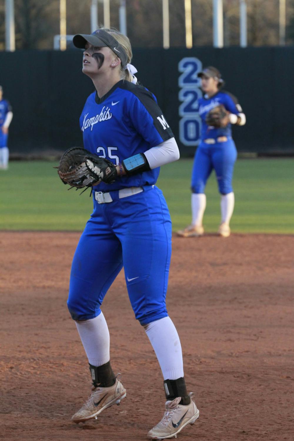 <p>Ashley Threatt gets set to field a groundball.  She is tied with Brooke Lee leading the team with five home runs this season</p>