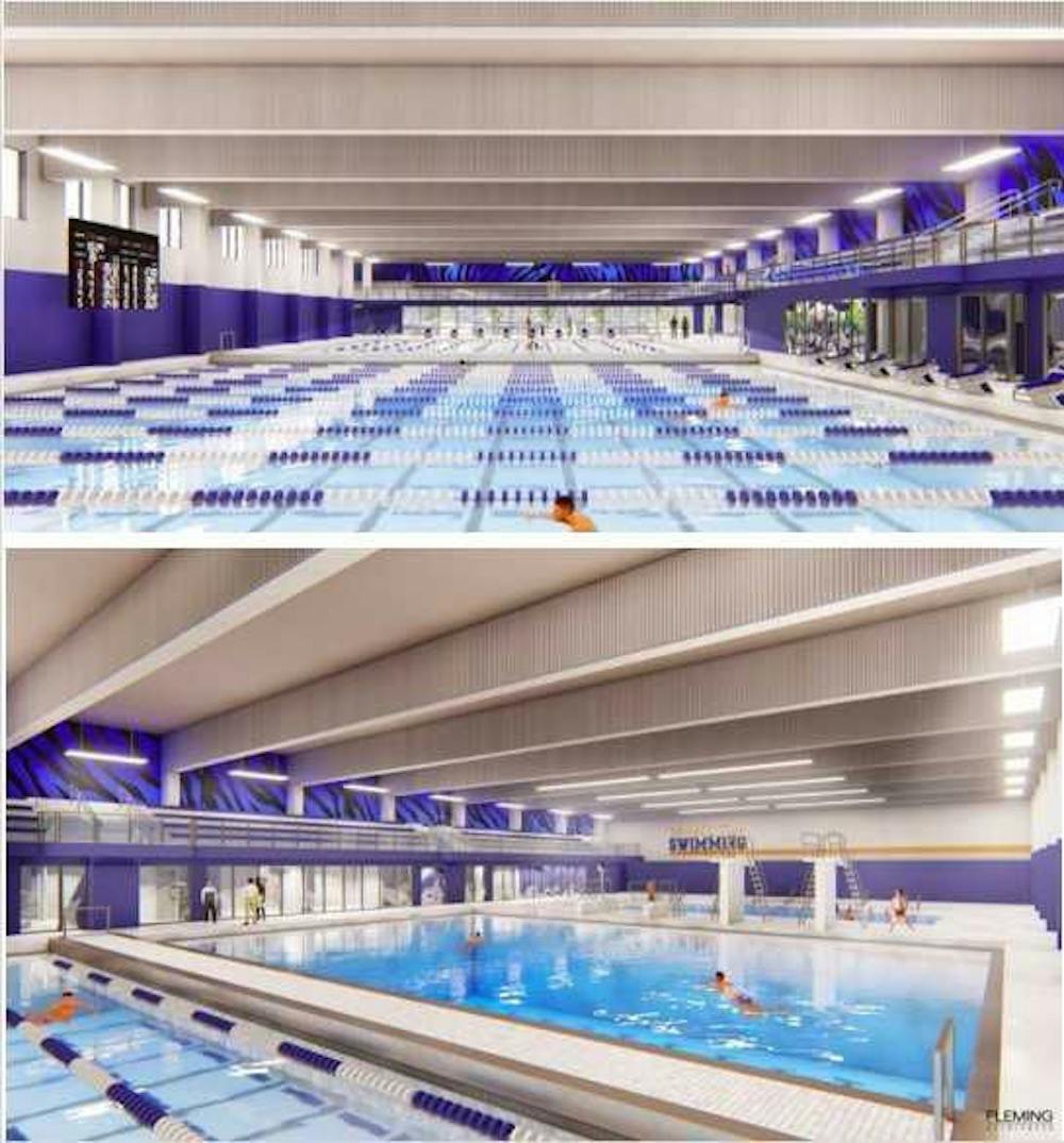 <p>University of Memphis President M. David Rudd tweeted this graphic on Jan. 22 of the plans for updating the natatorium in the Recreational Center. The space will allow for better swimming instruction at the university.</p>