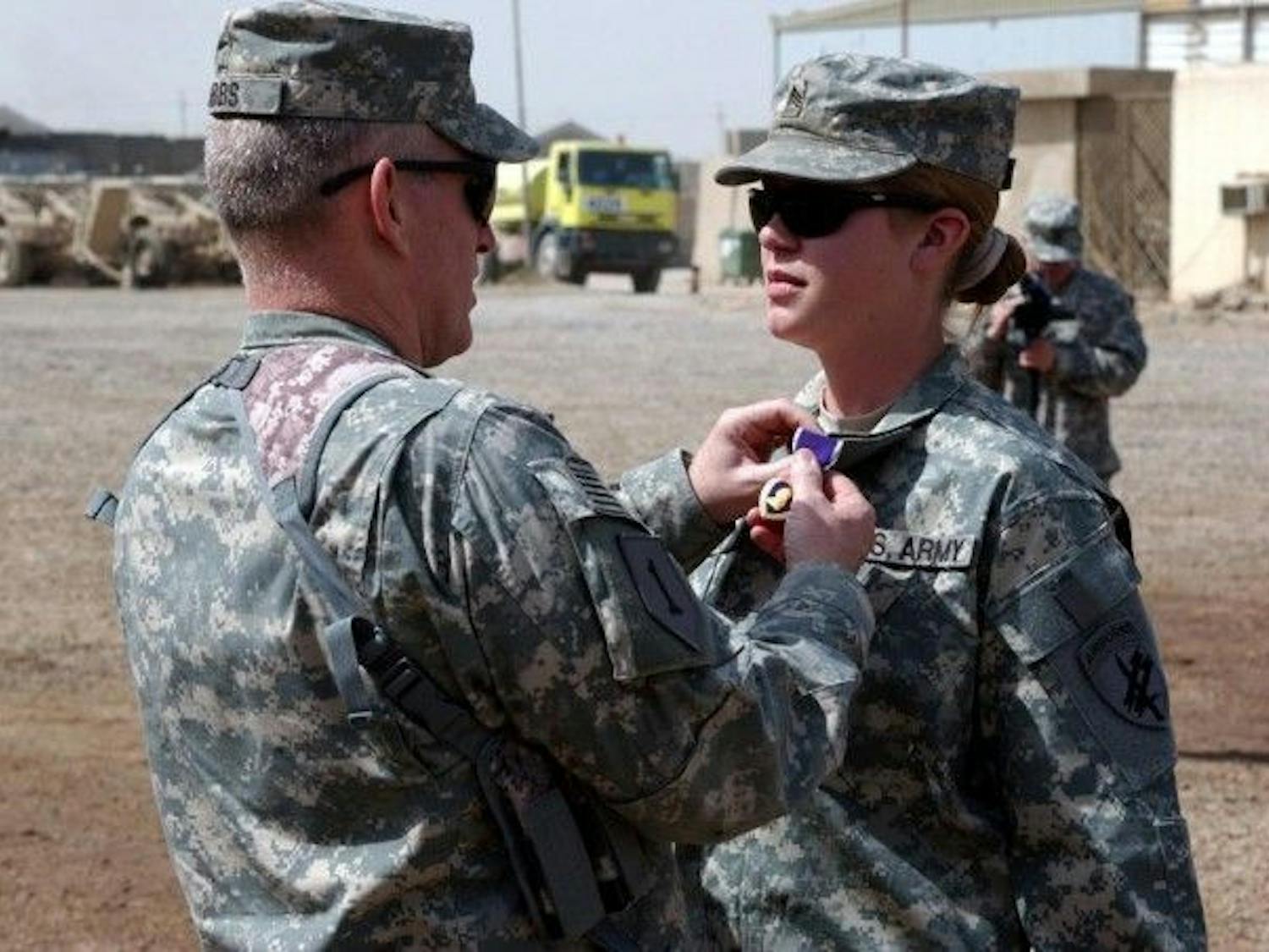 Service members challenge policy on women in combat