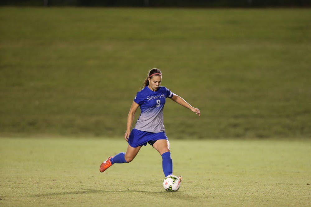 <p>Valerie Sanderson recorded two shots, one on target in the 1-0 victory against Alabama Friday night.</p>