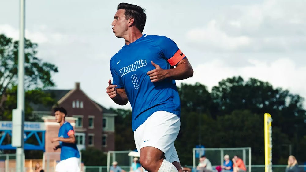Memphis forward Luciano Galizzi runs for a ball in the Tigers' 4-2 victory over Temple Saturday afternoon.