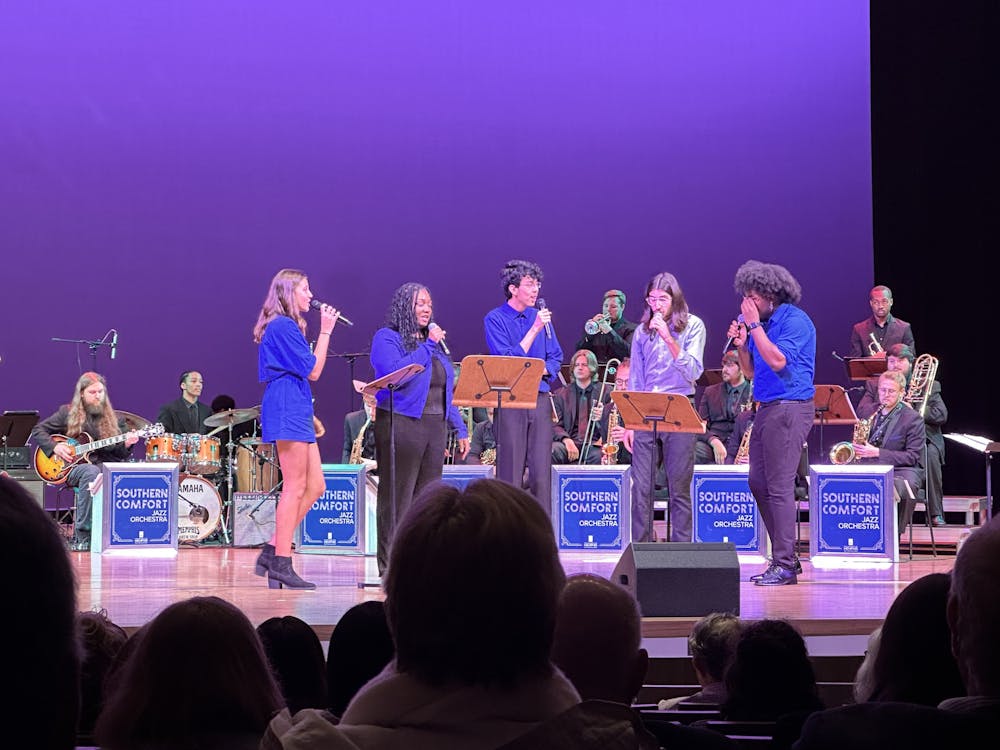 <p>University of Memphis music students performing on opening night at the Rudi E. Scheidt School of Music.﻿</p>