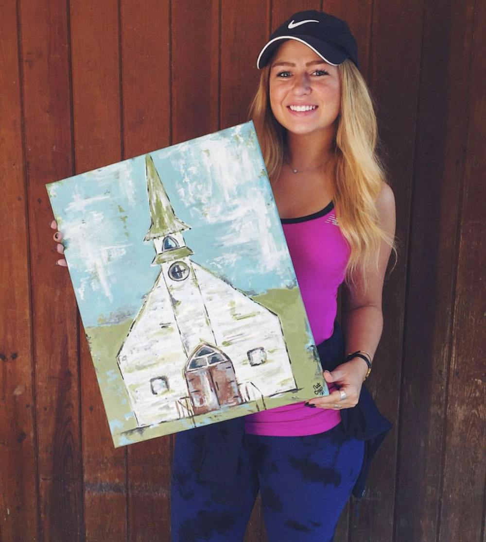 <p>Journalism student Natalie Cooper has&nbsp;had her small art&nbsp;business, Nat Art, since May 2017. Cooper started her business when a former high school classmate asked her to recreate a small church.</p>