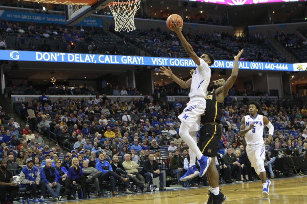 <p>Jeremiah Martin goes up for a layup against Wichita State.</p>