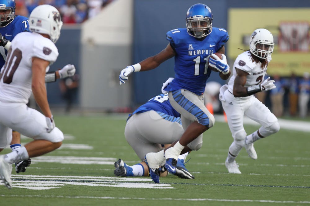 <p>Junior running back Sam Craft ran for 72 yards on 12 carries in the 63-7 win over Missouri State Sept. 5.&nbsp;</p>