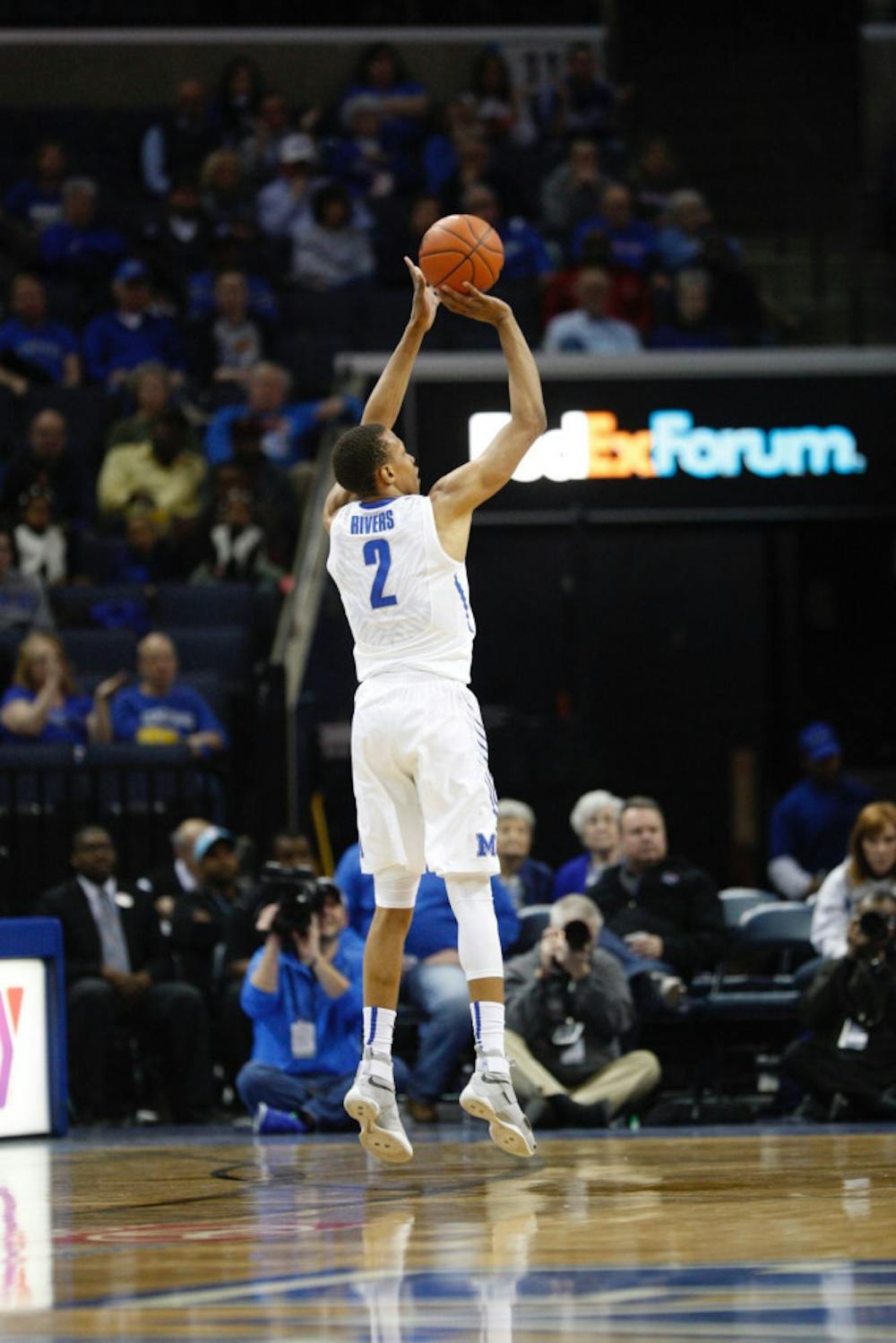 <p>Jimario Rivers takes the jump shot against ECU. He led the team with 15 points in the win.</p>