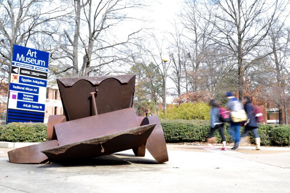 <p class="p1"><strong>Charles Hook’s sculpture has deteriorated in recent years after abuse from students and the weather. No one has taken responsibility</strong></p>
<p class="p1"><strong>for the upkeep of the piece, and, as a result, it is unclear whether the Art Museum of the University of Memphis or the Department</strong></p>
<p class="p1"><strong>of Art will repair the work.</strong></p>