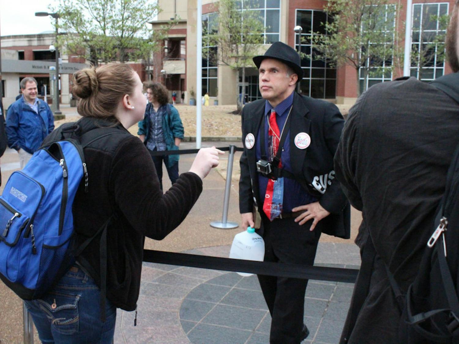 Religious protester returns to student plaza