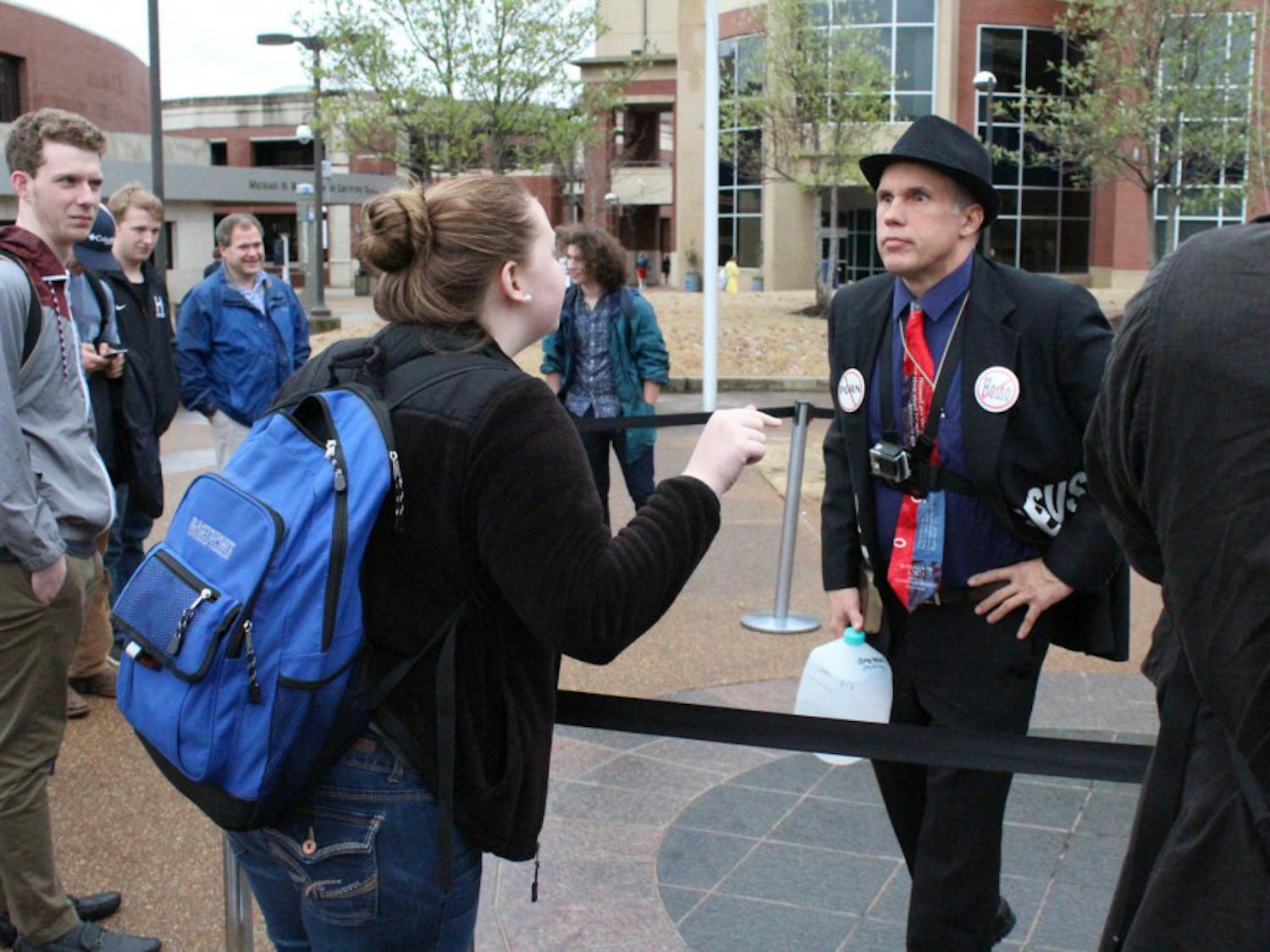 Religious protester returns to student plaza