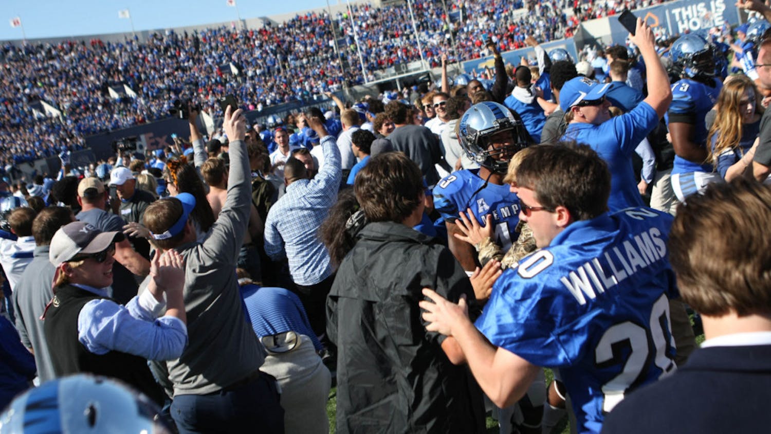 Memphis fans rush the field