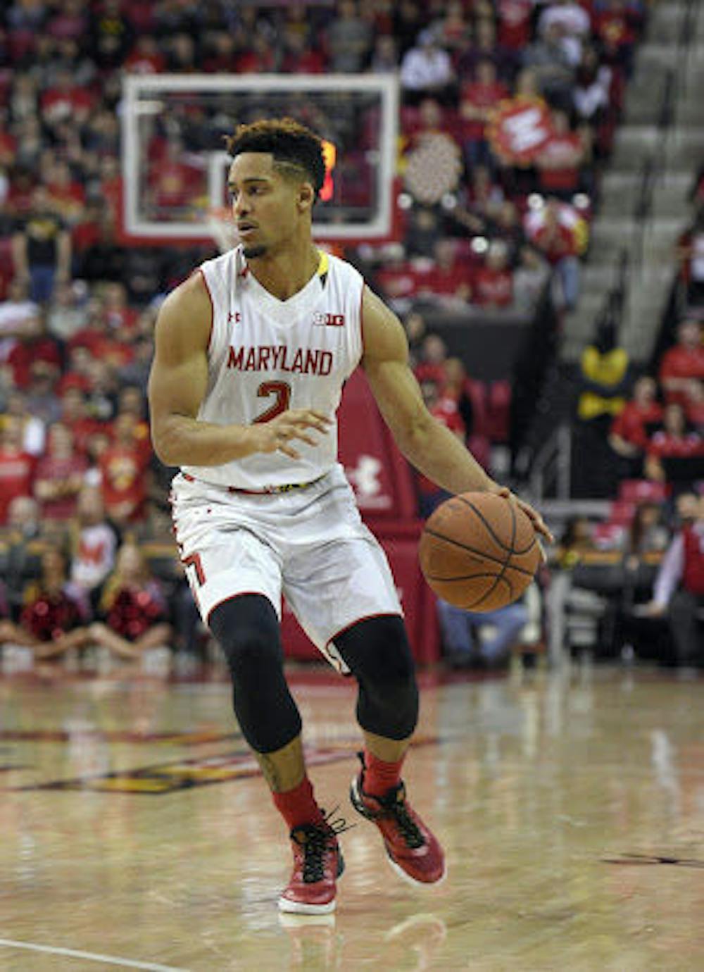 <p>Melo Trimble brings the ball down the floor and sets up the offense. The junior has led Maryland to three straight NCAA tournament appearances.</p>