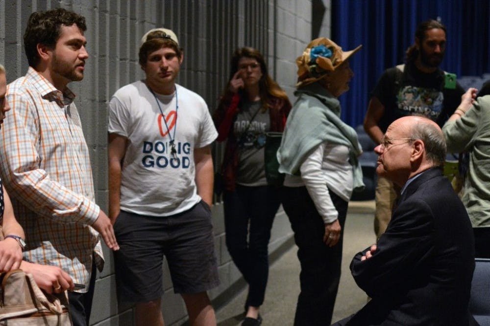 <p>Students asked Congressman Steve Cohen questions about marijuana legalization on Monday. The University of Memphis chapter of NORML hosted the event that brought the veteran congressman to the University of Memphis. Photo by <a href="https://twitter.com/patlantrip">Patrick Lantrip</a></p>