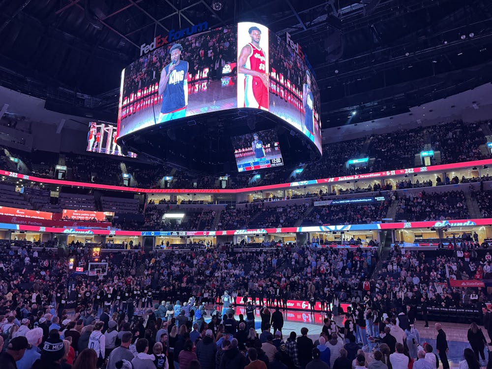 Jaren Jackson Jr. talks to the FedExForum crowd about the importance of Martin Luther King Jr. Day.