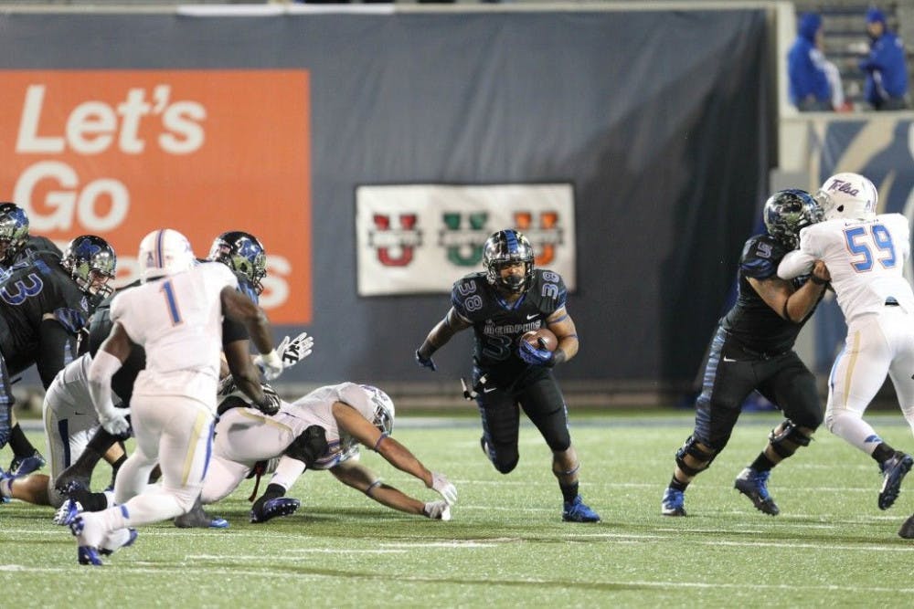 <p>&nbsp;Former Memphis Tiger running back Brandon Hayes rushed for nearly 2400 yards in his Tiger career and scored 16 rushing touchdowns. Photo by David Minkin</p>