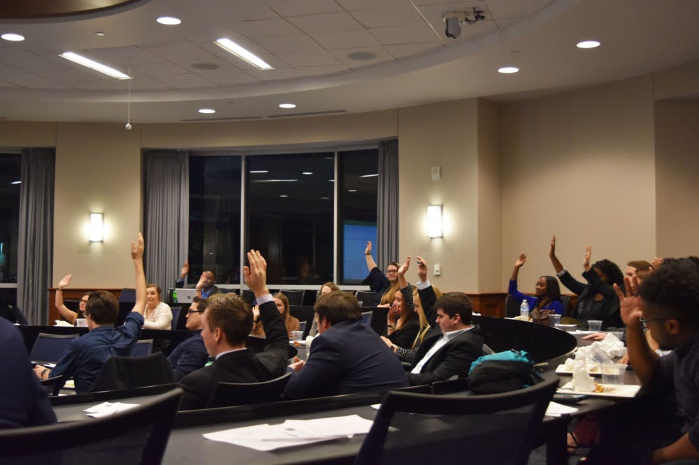 <p>Student Government Association senate members vote to pass a bill that recommends adjusting the University of Memphis grading scale. The bill, primarily sponsored by chief clerk Garrett Barnes, aims to add an "A+" grade on the U of M scale.</p>