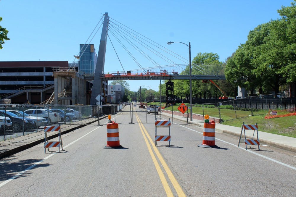 <p class="p1"><span class="s1"><strong>Flintco, the general contractor working on the pedestrian bridge above Southern Avenue, entered its next construction stage, which closed the street as of April 15.</strong></span></p>