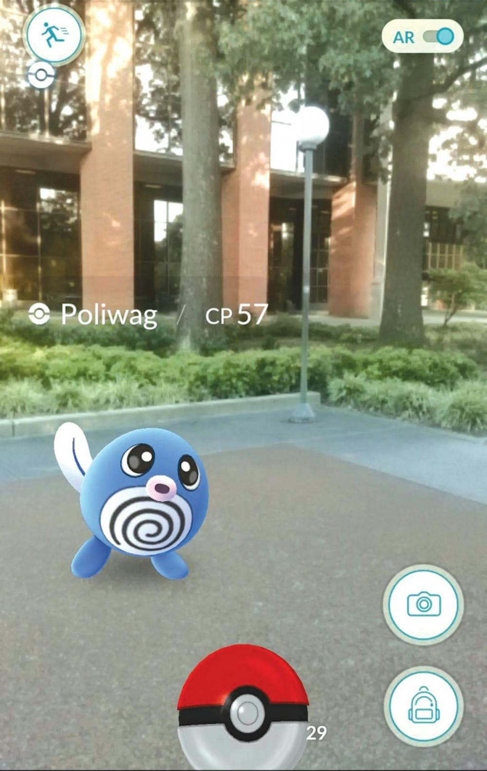 <p>Screenshot of a person playing Pokémon Go! Students across campus caught Pokémon to level up in the game.&nbsp;</p>