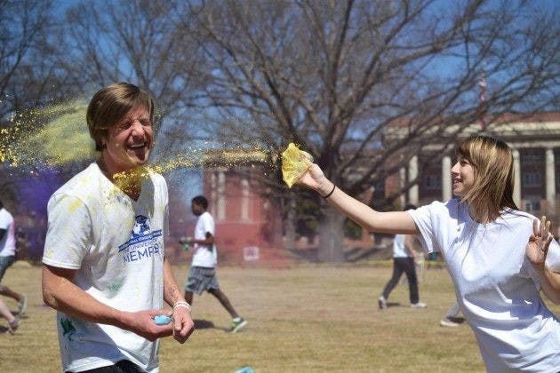 Students celebrate Holi festival