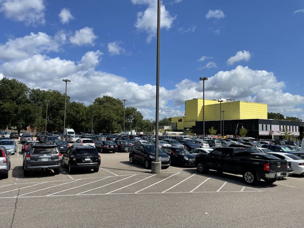 <p>The Central Parking Lot has seen an influx of traffic so far this semester, partially due to construction of the new music building that is taking place.</p>