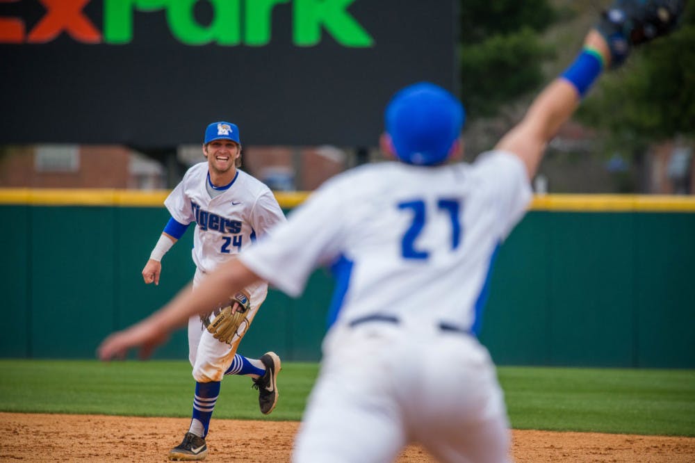 <p class="p1"><span class="s1"><strong>Ben Brooks (left) and Nick Vaage (right).</strong></span> <strong>The University of Memphis baseball team claimed a 2-1 series win over conference foes Houston FedEx Park this past weekend.</strong> <span class="s2"><strong><span class="Apple-converted-space">&nbsp;</span></strong></span></p>