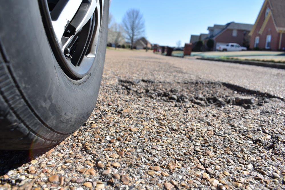 <p><span>Potholes have been appearing on streets all over the city of Memphis making it harder and possibly dangerous for some commuters to make it to class each day. Those who observe potholes can call the city at 311 to report it and get it paved or call the Tennessee Department of Transportation at 731-935-0205 if the potholes are on the interstate.</span></p>