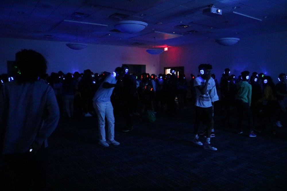 <p>University of Memphis students dance the night away at the Silent Disco to cap off homecoming week's first day. Students are welcome to come to other free homecoming events like the Bluff City Bash on Oct. 5 at 7 p.m. and the homecoming game against UConn on Oct. 6 at 6 p.m.</p>