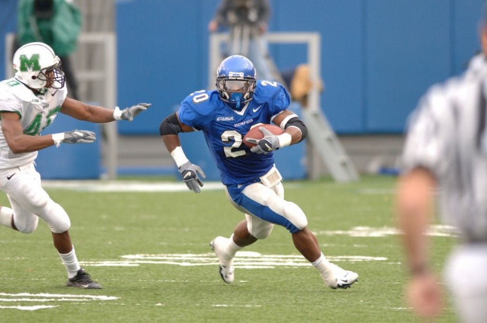 <p>Former Tiger running back DeAngelo Williams ran for over 6,000 yards and scored 60 touchdowns in four seasons for the Blue and Gray. Photo courtsey of the University of Memphis.&nbsp;</p>
