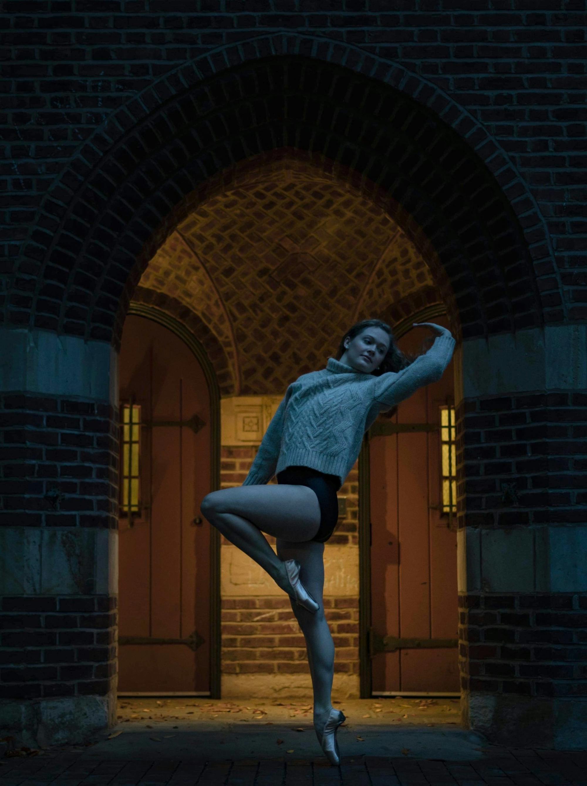 emily ballerina in archway