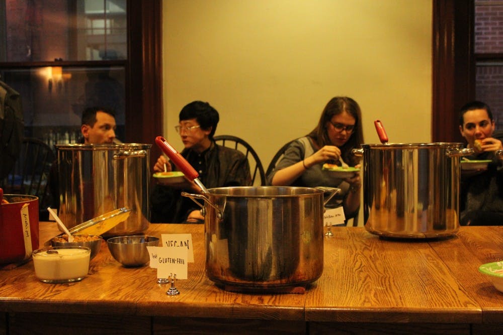 A variety of soups and stews kept the community warm during the Mind of Winter reading on Jan. 26.&nbsp;