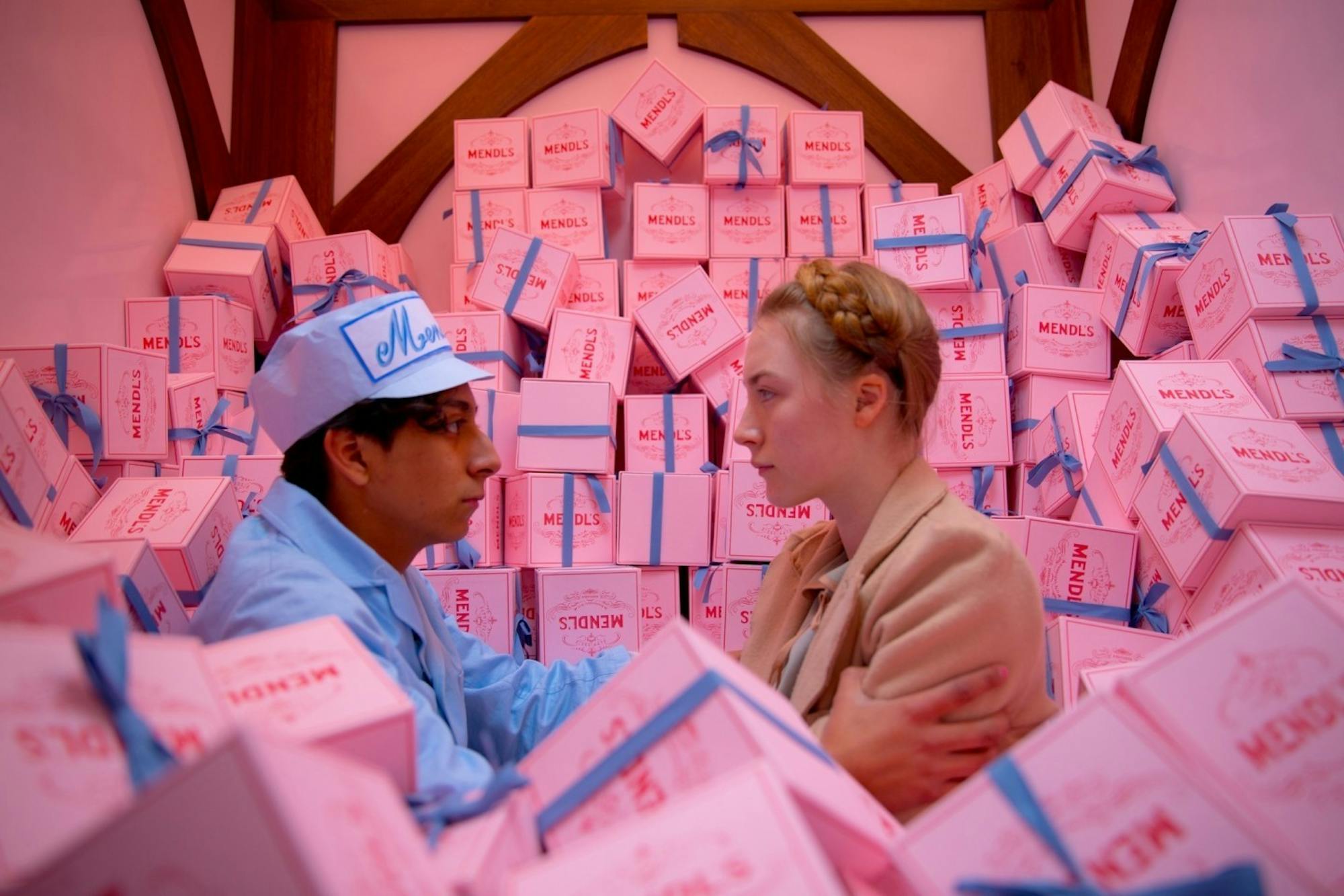 Tony Revolori as Zero and Saoirse Ronan as Agatha in “The Grand Budapest Hotel"