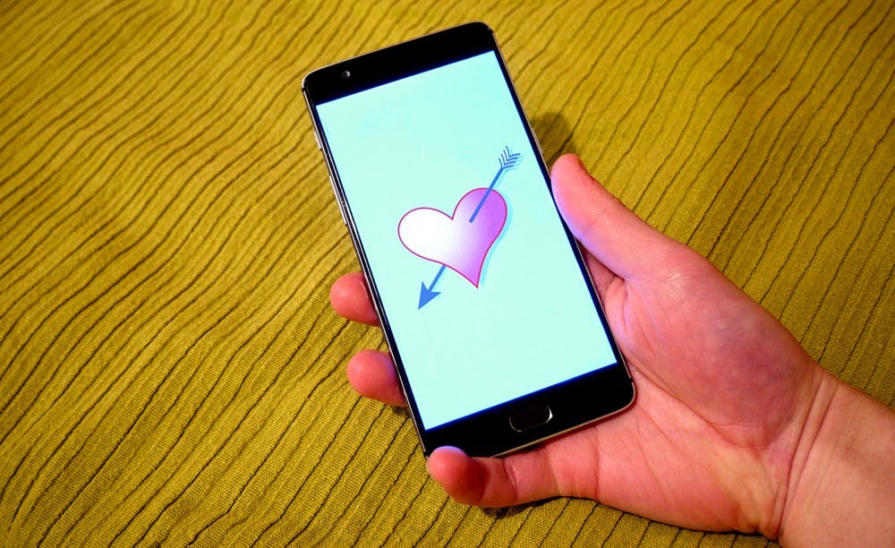 Smartphone dating app illustration
