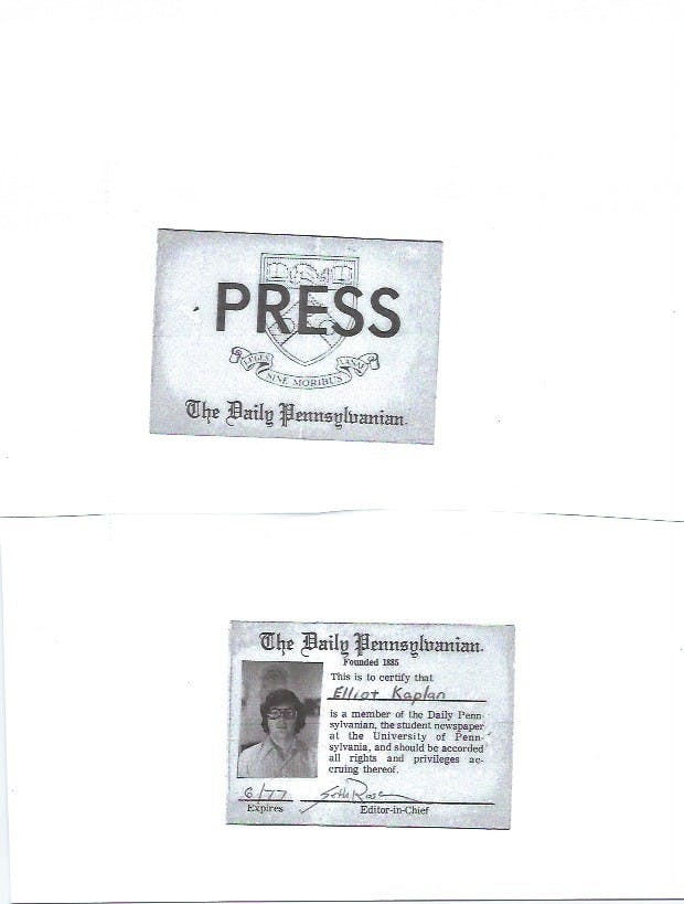 Eliot Kaplan Press Pass