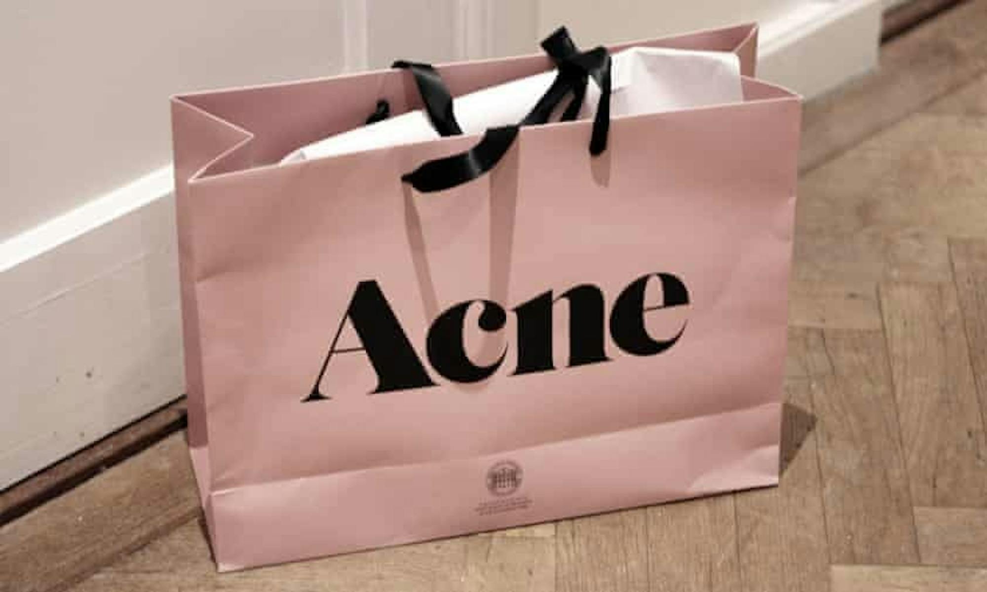 The pink Acne Studio shopping bag