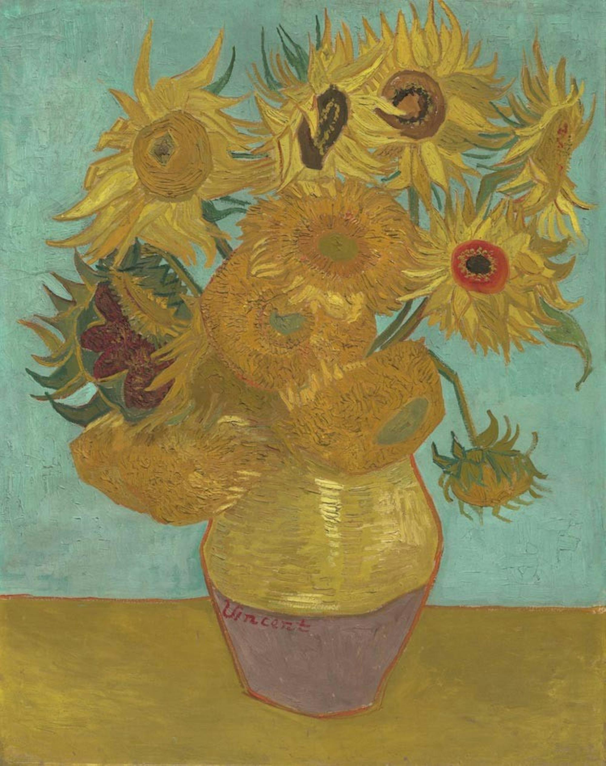 Vincent Van Gogh's ""Still Life: Vase with Twelve Sunflowers," courtesy of the Philadelphia Museum of Art 