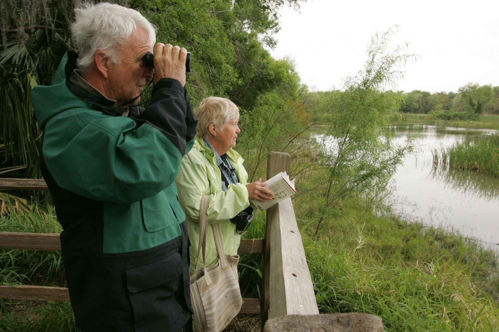 Older couple sight-seeing