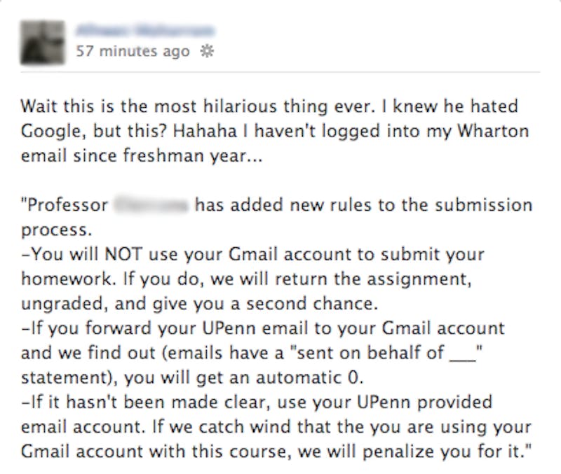 Want to Pass? Gmail's a No-No for One Prof