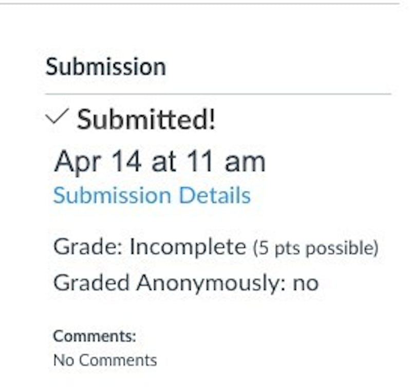 Student Thrilled to Receive Incomplete On Credit/No Credit Assignment, Will Learn More This Way