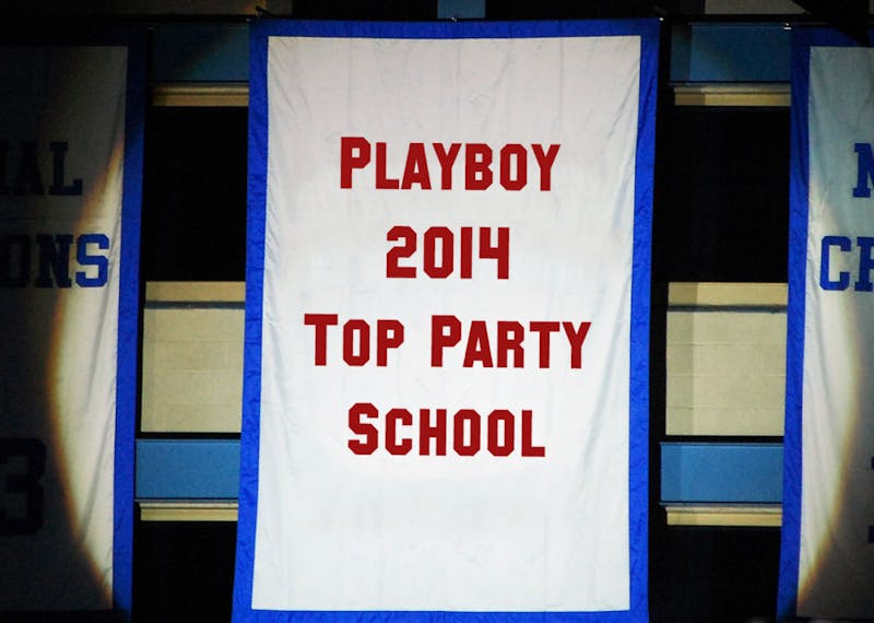 'Playboy 2014 Top Party School' Banner Hung From Palestra Rafters in Emotional Ceremony