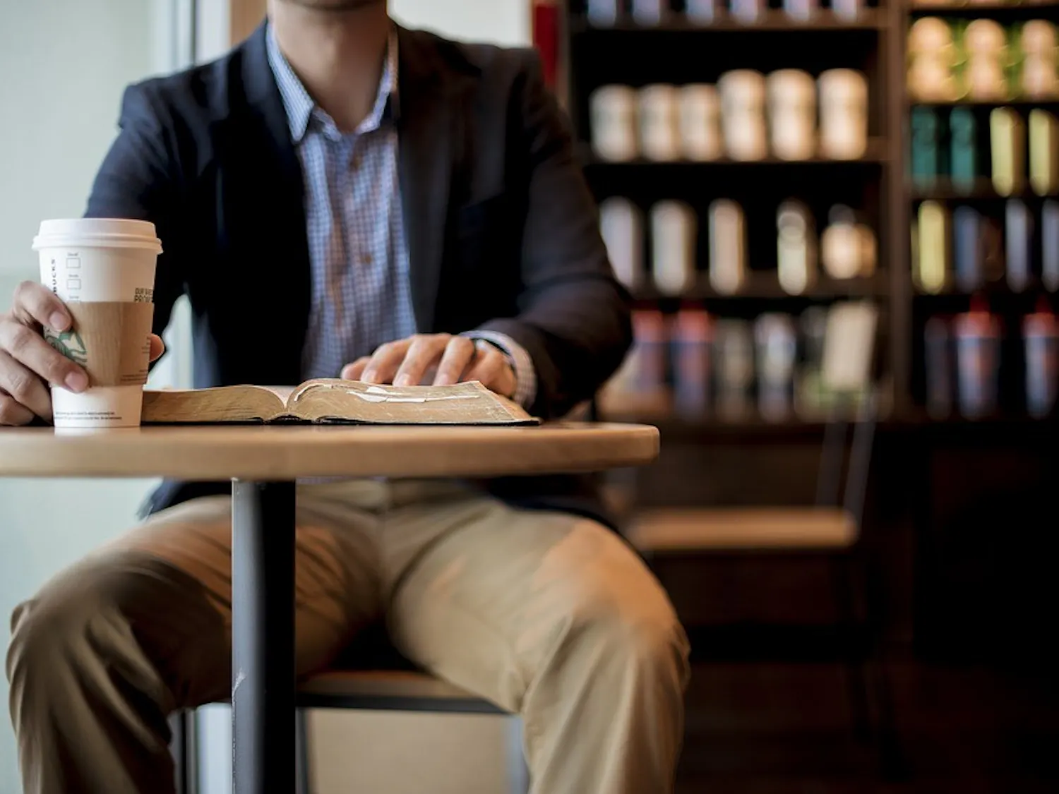 Man Drink Book Coffee Indoors Caffeine Person
