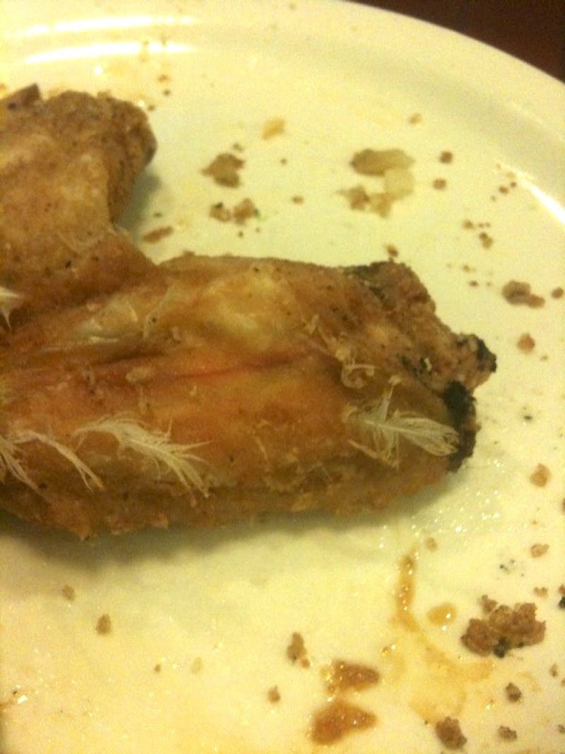 What's In Your Dining Hall Chicken Wings? FEATHERS.