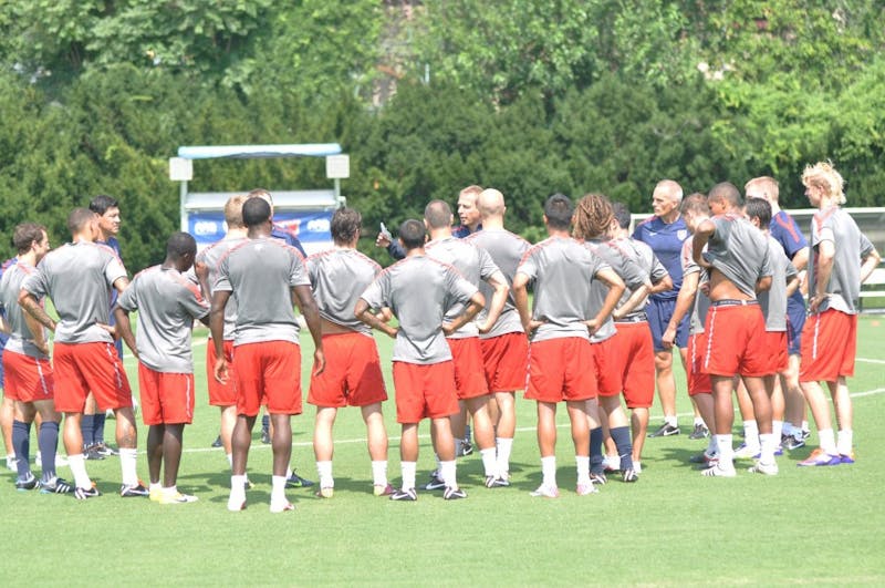 US Men's Soccer Team Practicing At Penn