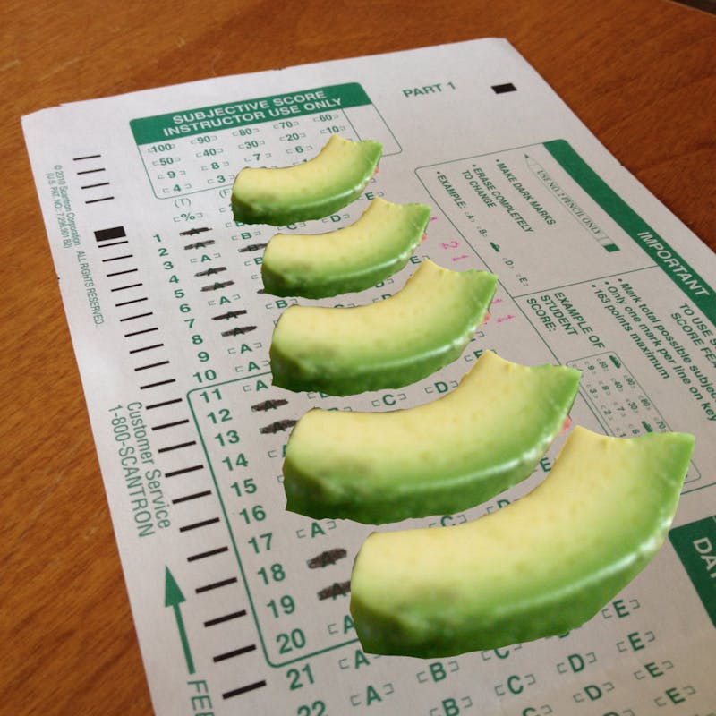 ​Crafty Student Puts Avocado on Scantron Sheet to Increase Test's Value