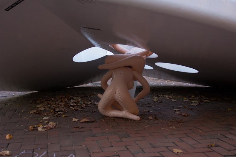 Creepy Blow Up Dolls Around Campus Because Art