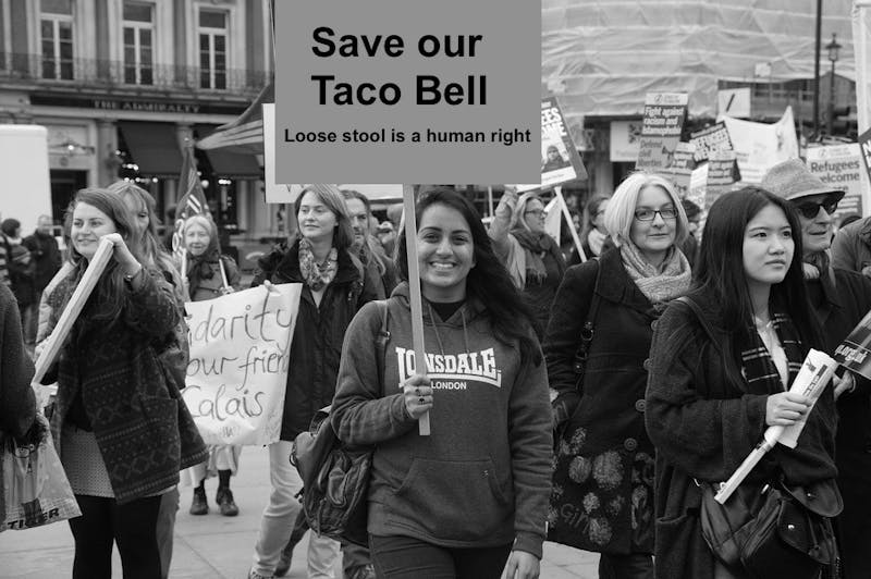 Penn Diarrhea Club Protests Closure of Local Taco Bell