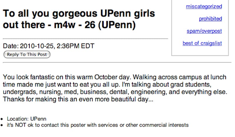 Lesson from Craigslist: Keep Doing What You Do, Penn Women
